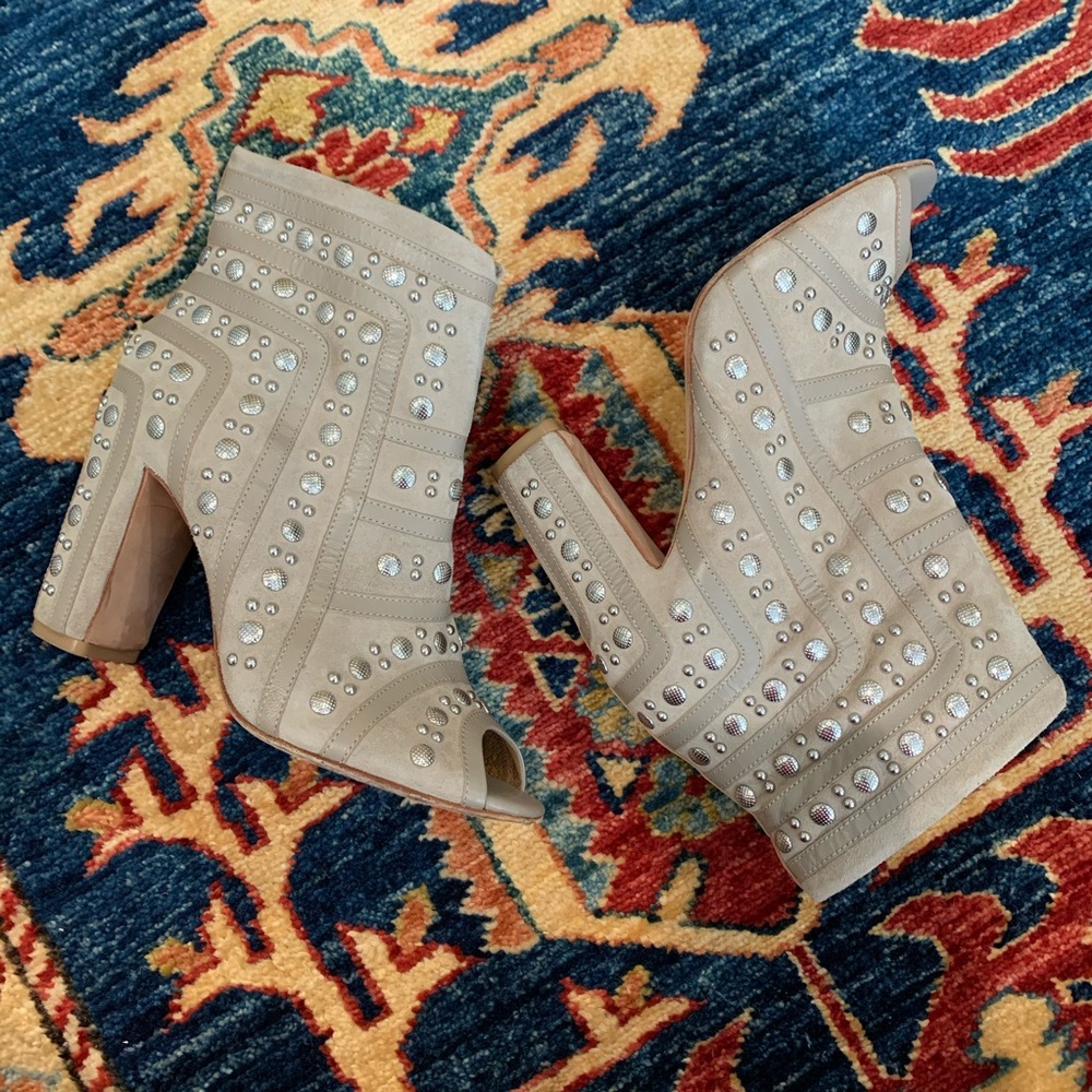 Rebecca Minkoff Taupe Mila Studded Booties